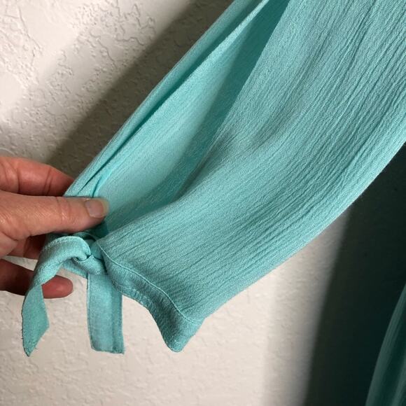 Soft Surroundings light blue cold shoulder shift dress size Petite Medium PM - Picture 5 of 16